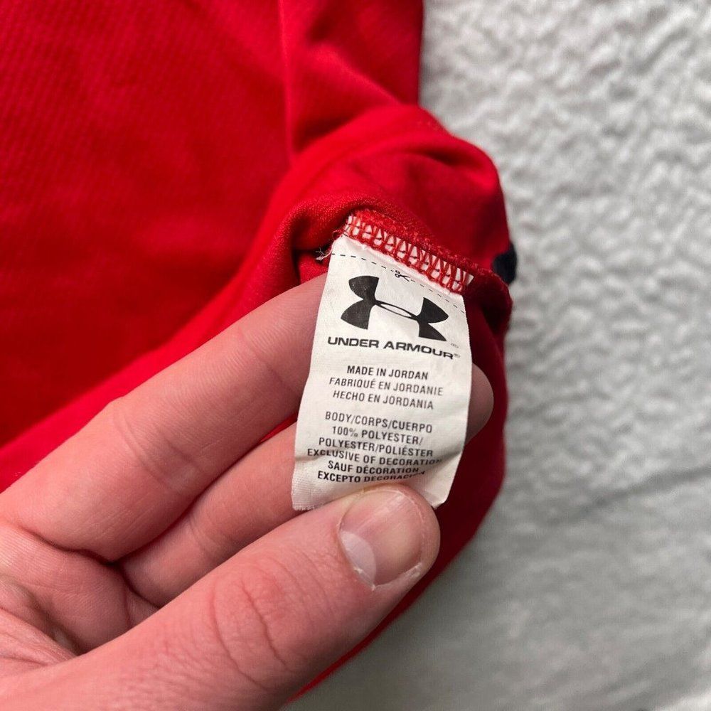Under Armour Golf Polo Mens Size L Large Loose (Measured 23 1/4" X 28 1/4") Red - Picture 9 of 9